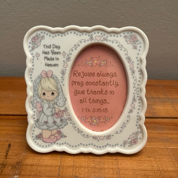 Precious Moment Vintage Picture Frame Bible Verse Nursery Baby Shower Gift - Picture 1 of 7